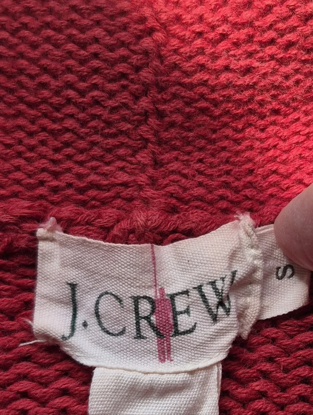 Vintage J.Crew Oarsman Roll Neck Sweater Red Men's Sz Small Cotton 90s Preppy